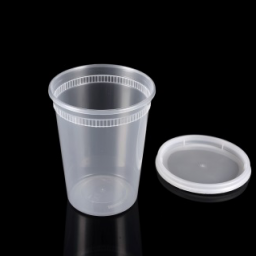 HS-S24 24oz Clear Round Deli Container W/ Lid – 240 Sets