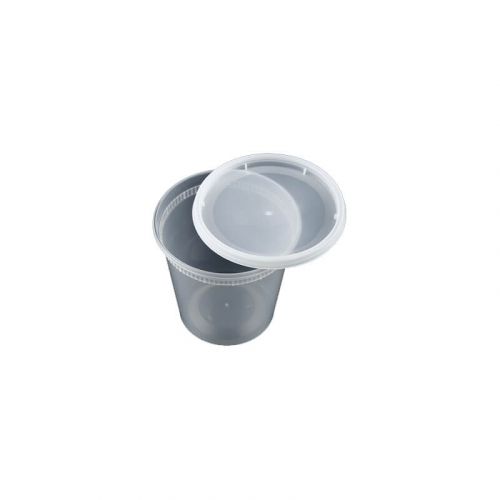 HS-S24 24oz Clear Round Deli Container W/ Lid – 240 Sets