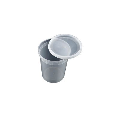 HS-S32 32oz Clear Round Deli Container W/ Lid – 240 Sets