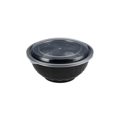 HS-B42B 42oz Black Bowl Container W/ Lid – 150 Sets