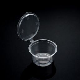 HJ 1 OZ CLEAR SAUCE CUP W/ LID – 1000 SETS