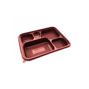 PP 5 Compartment Bento Box with Lid – 500 Pcs