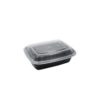 HS-R12 12oz Black Rectangular Container W/ Lid – 150 Sets
